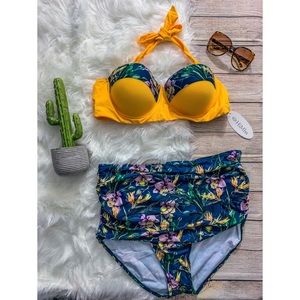 NWT HiMiss Retro Boho Floral Bikini Swim Suit 2XL